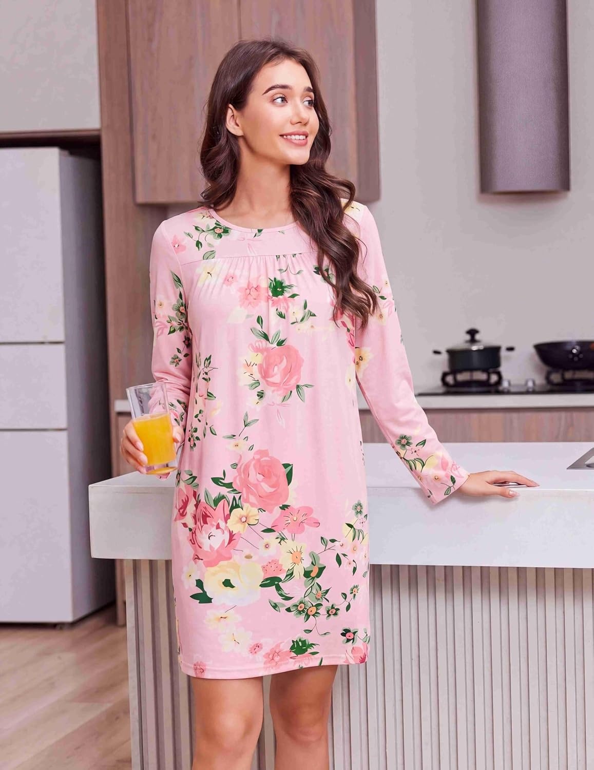 image:imageDeyeek Womens Open Back Hospital Gowns for Post SurgeryPink Floral Print
