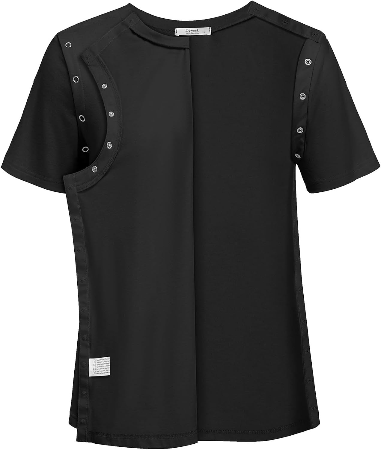 image:imageDeyeek Womens Post Surgery Tear Away Shirt for Shoulder RecoveryBlack