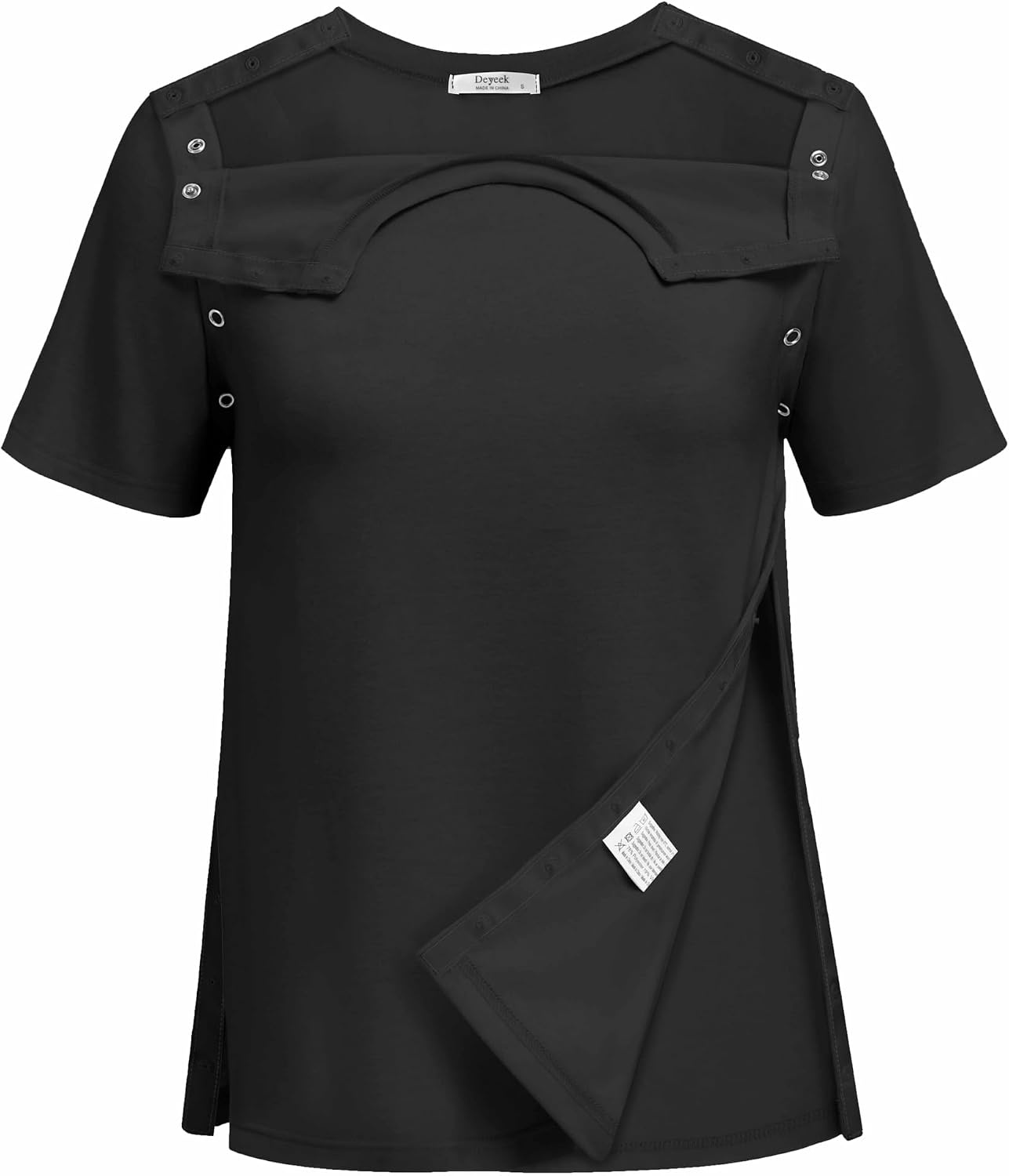 image:imageDeyeek Womens Post Surgery Tear Away Shirt for Shoulder RecoveryBlack