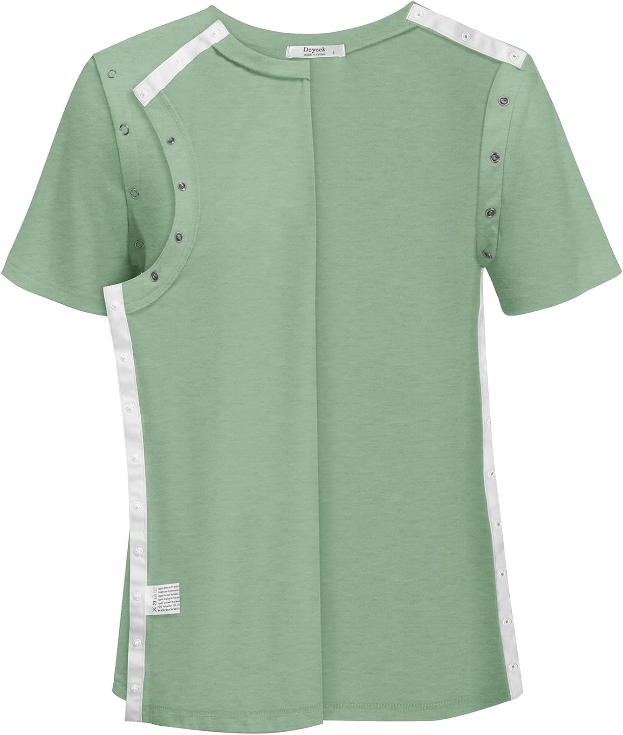 image:imageDeyeek Womens Post Surgery Tear Away Shirt for Shoulder RecoveryLight Green