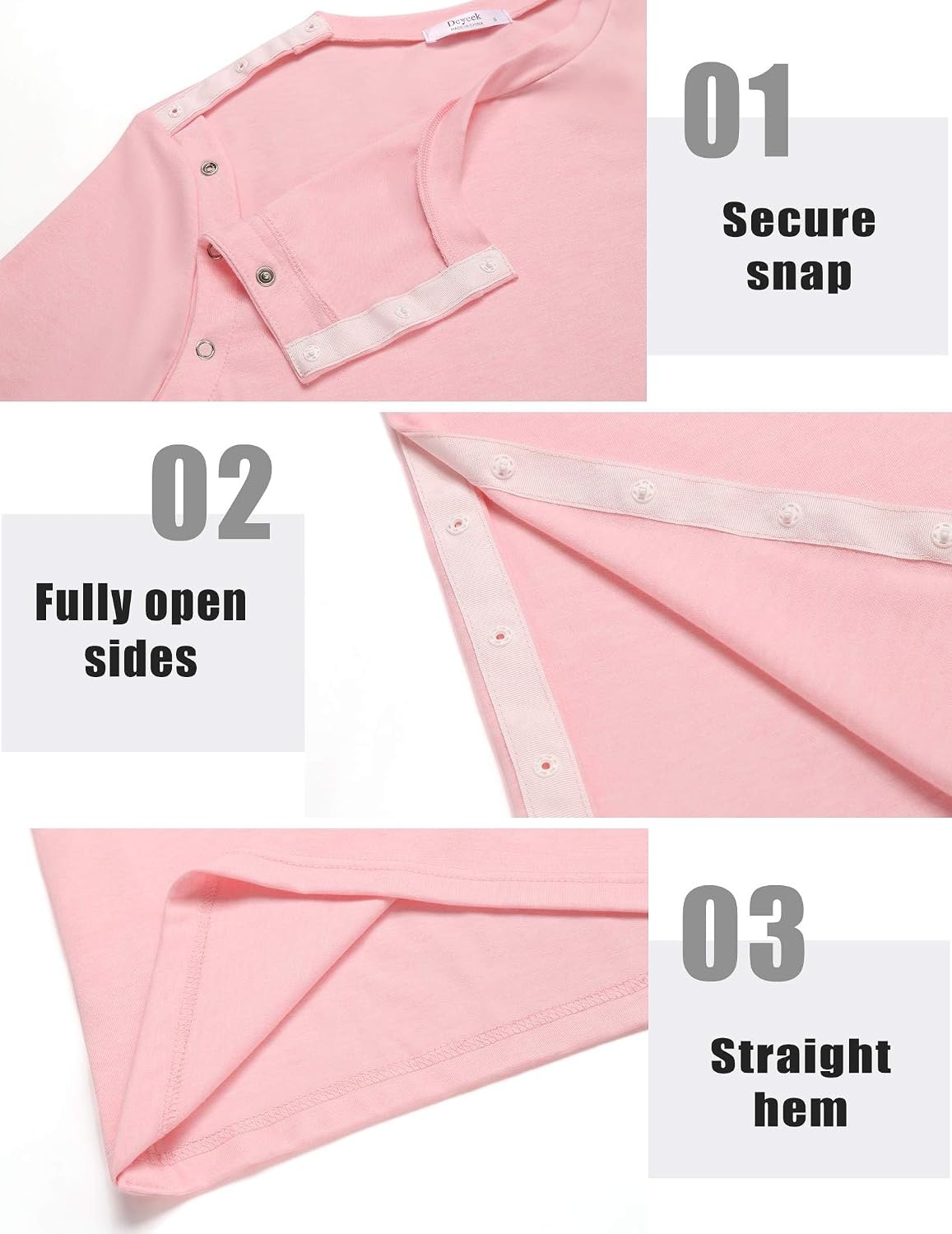 image:imageDeyeek Womens Post Surgery Tear Away Shirt for Shoulder RecoveryPink