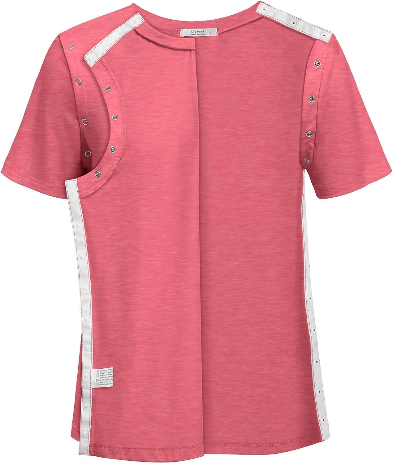 image:imageDeyeek Womens Post Surgery Tear Away Shirt for Shoulder RecoveryRed