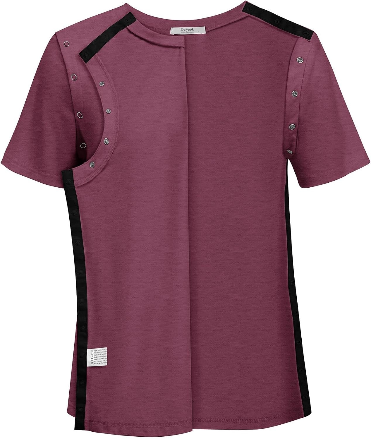 image:imageDeyeek Womens Post Surgery Tear Away Shirt for Shoulder RecoveryWine Red