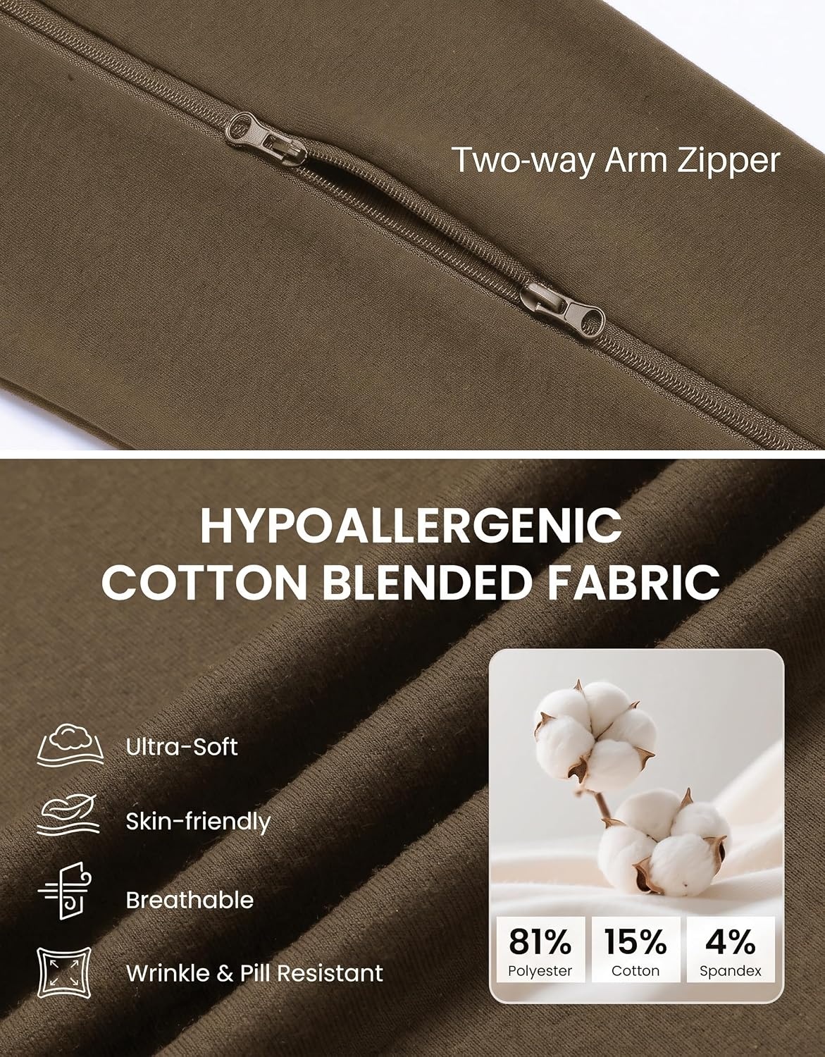 image:imageDeyeek Womens Zip Up Hoodie Sweatshirts with Arm Zipper and Drain PocketsMalt Brown