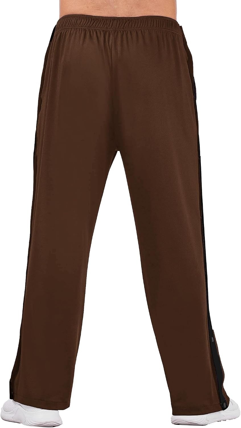 image:imageDeyeek Mens Tear Away Pants Breakaway Basketball Snap Post SurgeryDark Brown