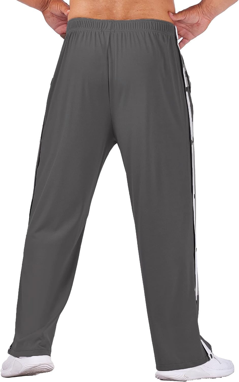 image:imageDeyeek Mens Tear Away Pants Breakaway Basketball Snap Post SurgeryDark Grey