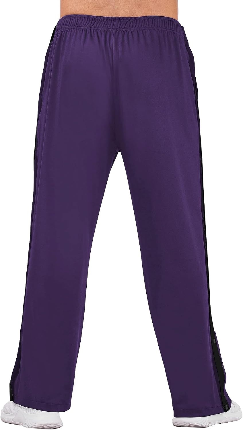 image:imageDeyeek Mens Tear Away Pants Breakaway Basketball Snap Post SurgeryDark Purple
