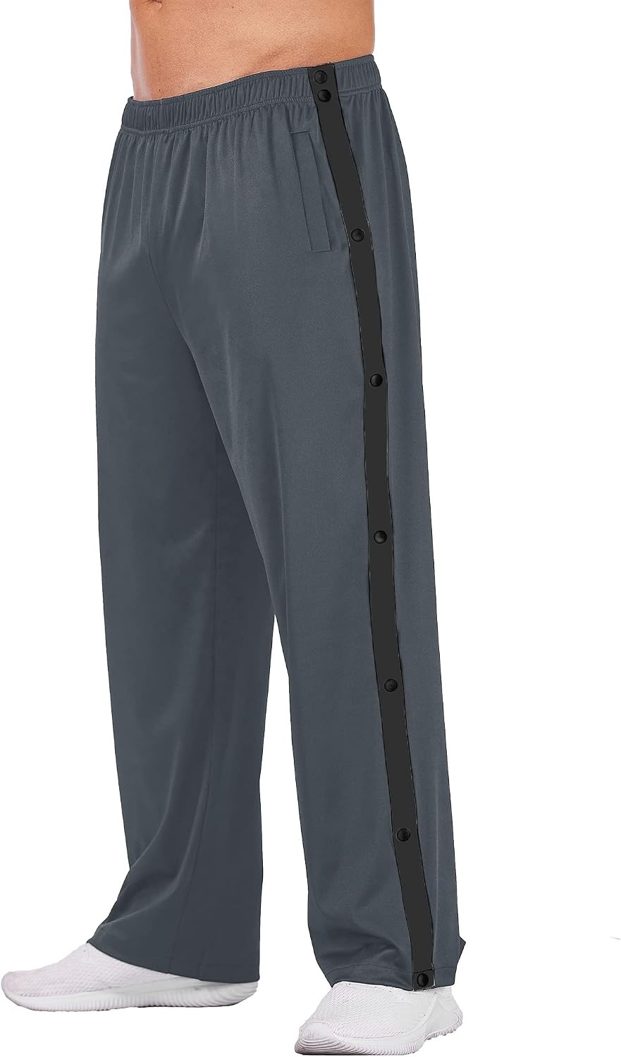 image:imageDeyeek Mens Tear Away Pants Breakaway Basketball Snap Post SurgeryGraphite Gp2