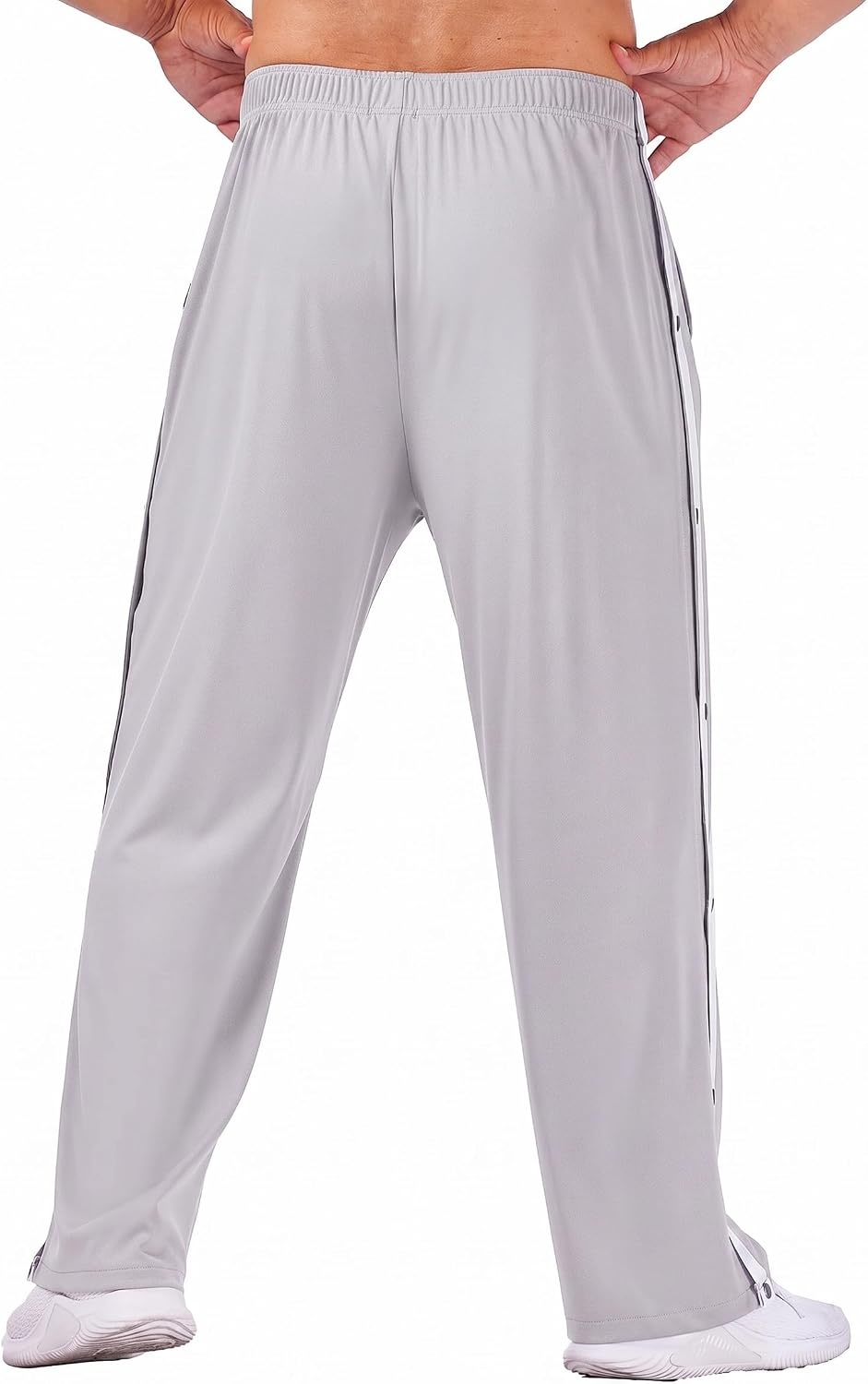 image:imageDeyeek Mens Tear Away Pants Breakaway Basketball Snap Post SurgeryGrey
