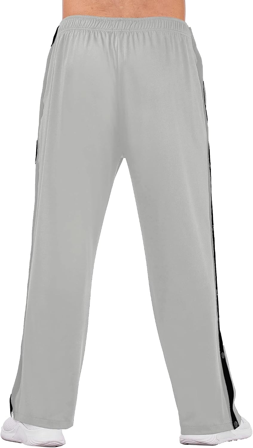 image:imageDeyeek Mens Tear Away Pants Breakaway Basketball Snap Post SurgeryLight Grey