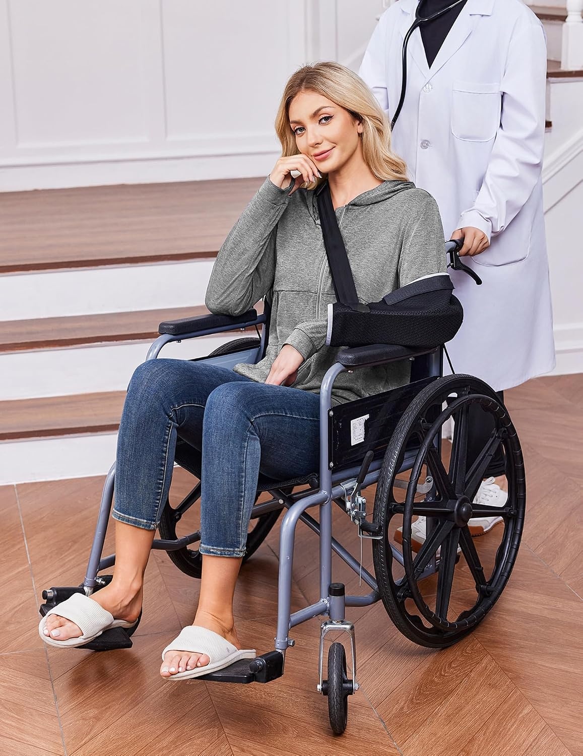 image:imageDeyeek Womens Mastectomy Dialysis Shirts with Drain Pockets amp Arm ZipperLight Grey