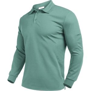 Deyeek Men’s Long Sleeve Polo Shirts, Quick Dry Golf Polo for Men(Emerald Green)
