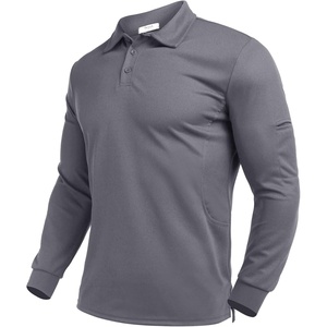 Deyeek Men’s Long Sleeve Polo Shirts, Quick Dry Golf Polo for Men(Grey)