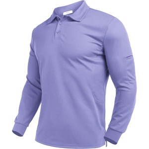 Deyeek Men’s Long Sleeve Polo Shirts, Quick Dry Golf Polo for Men(Purple)