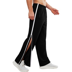Deyeek Tear Away Pants for Men Post Surgery 2 Side Zippers Sweatpants(Black)