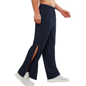 Deyeek Tear Away Pants for Men Post Surgery 2 Side Zippers Sweatpants(Blue)