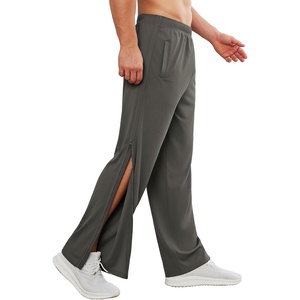 Deyeek Tear Away Pants for Men Post Surgery 2 Side Zippers Sweatpants(Dark Gray)