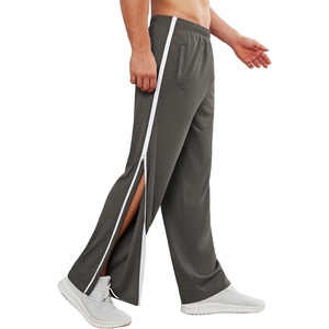 Deyeek Tear Away Pants for Men Post Surgery 2 Side Zippers Sweatpants(Grey)