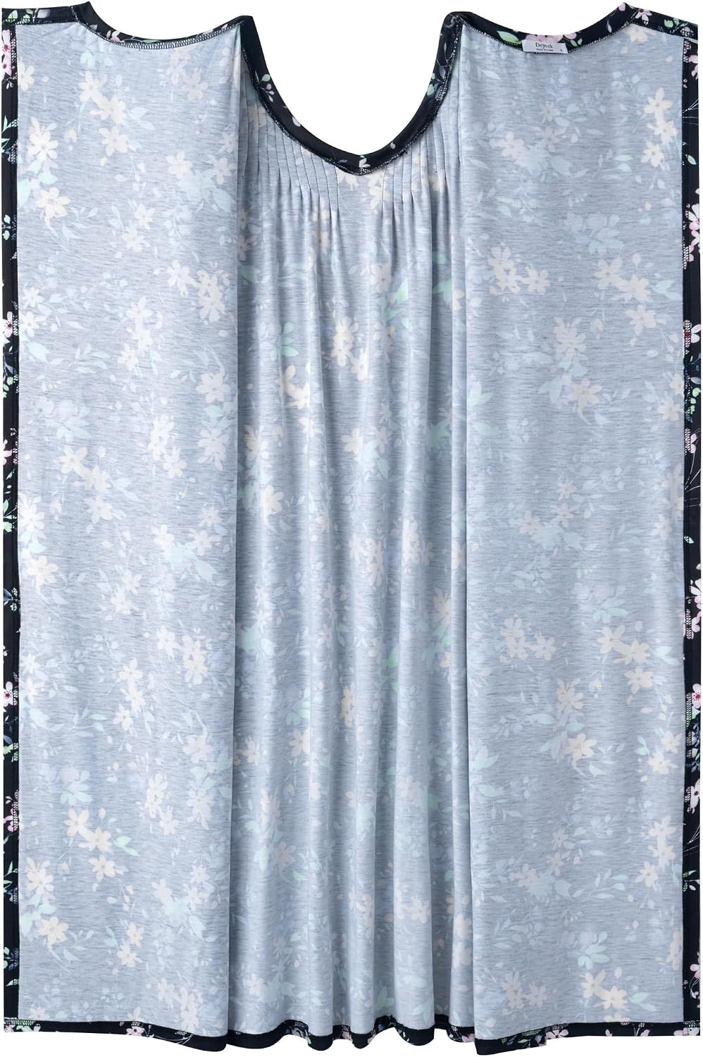 image:imageDeyeek Hospital Gowns for Women Open Back Adaptive Clothing Lounge DressBlack Flower Print