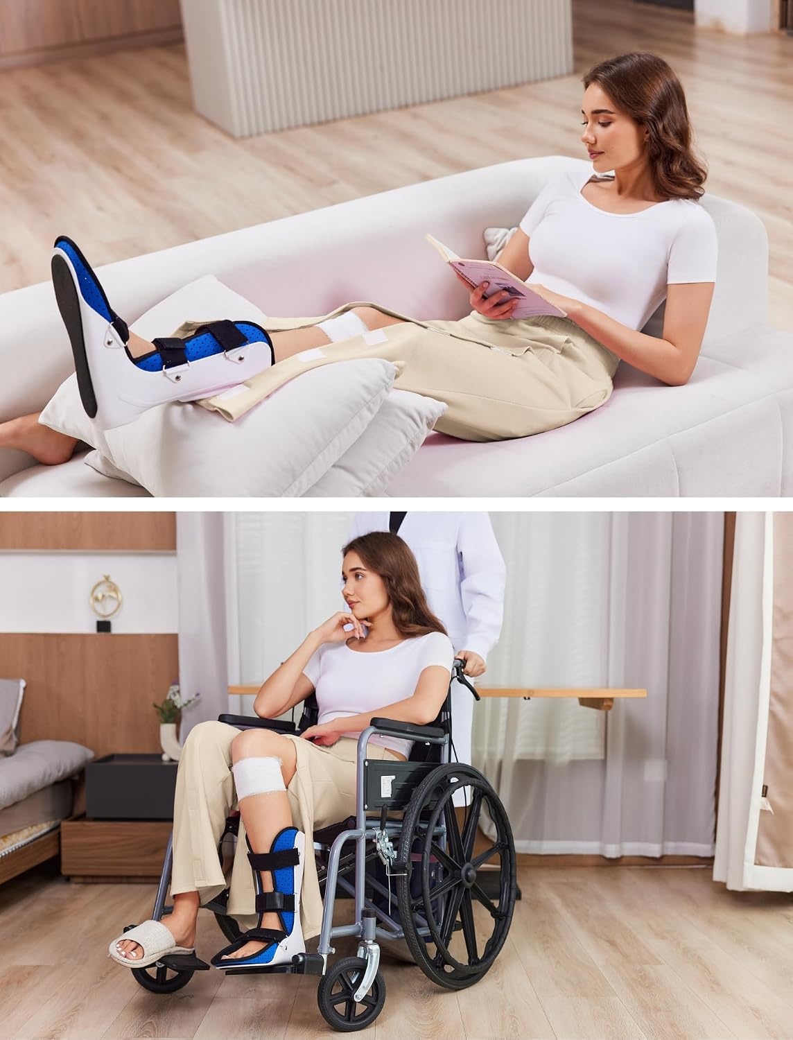 image:imageDeyeek Tear Away Pants for Women Post Knee Hip Leg Surgery Recovery PantsBeige