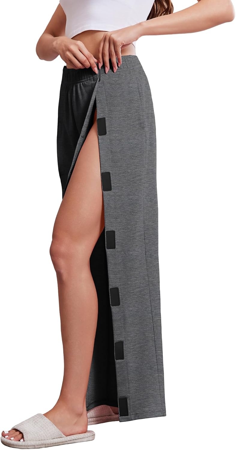 image:imageDeyeek Tear Away Pants for Women Post Knee Hip Leg Surgery Recovery PantsCharcoal