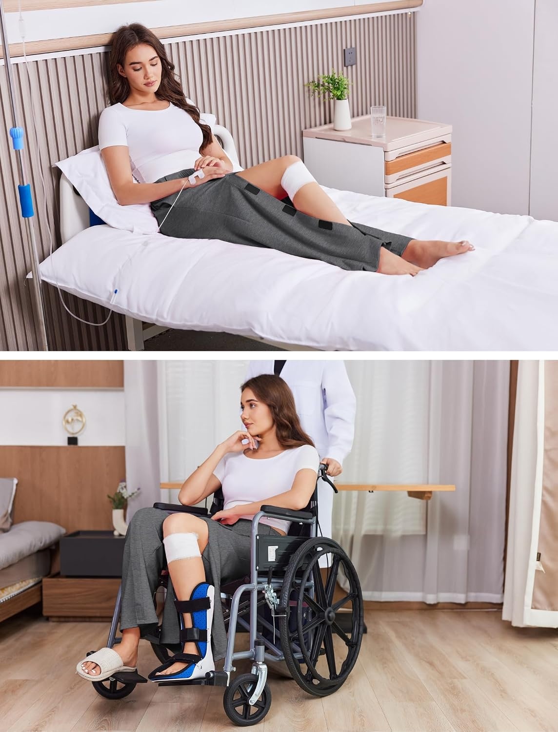 image:imageDeyeek Tear Away Pants for Women Post Knee Hip Leg Surgery Recovery PantsCharcoal