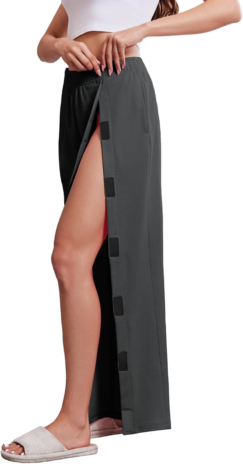 image:imageDeyeek Tear Away Pants for Women Post Knee Hip Leg Surgery Recovery PantsDark Grey