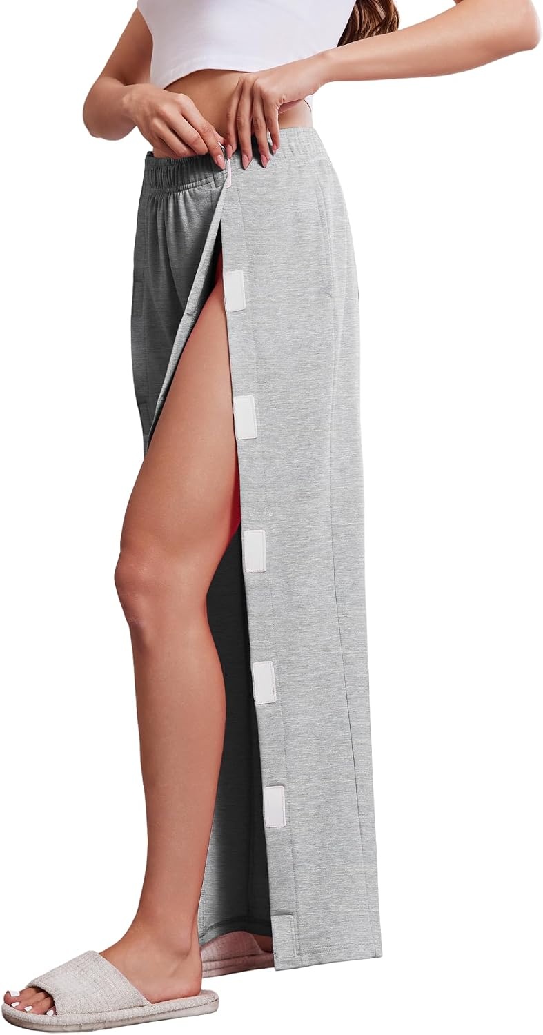 image:imageDeyeek Tear Away Pants for Women Post Knee Hip Leg Surgery Recovery PantsGrey