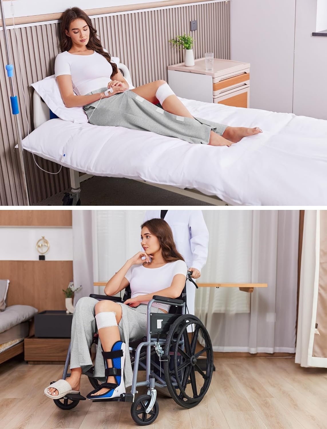 image:imageDeyeek Tear Away Pants for Women Post Knee Hip Leg Surgery Recovery PantsGrey