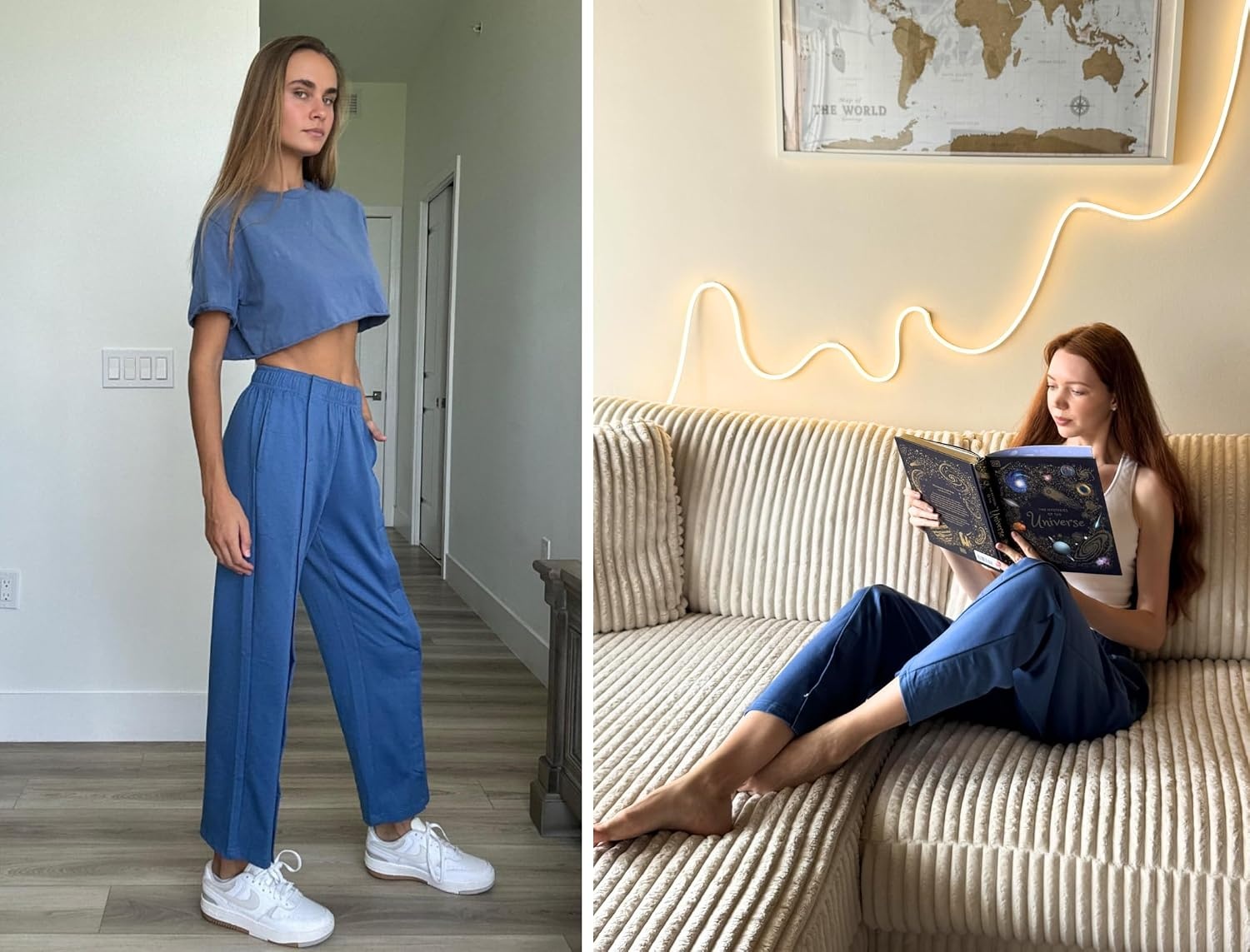 image:imageDeyeek Tear Away Pants for Women Post Knee Hip Leg Surgery Recovery PantsHeather Blue