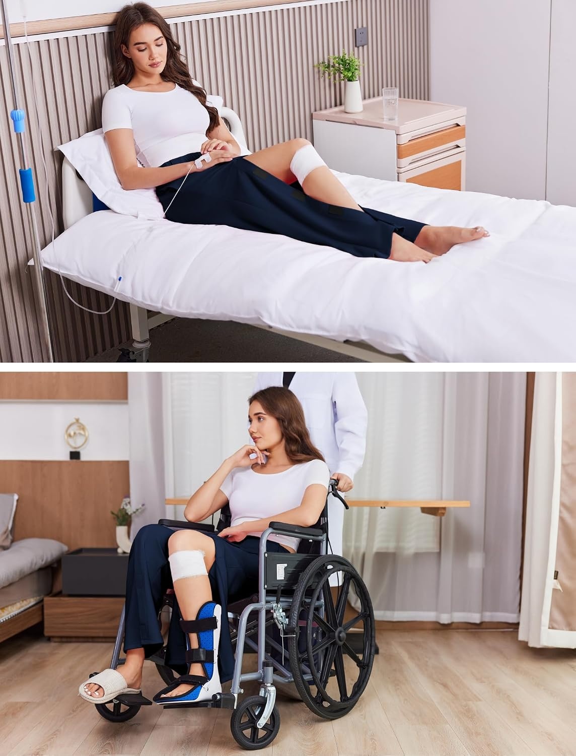 image:imageDeyeek Tear Away Pants for Women Post Knee Hip Leg Surgery Recovery PantsMidnight Navy