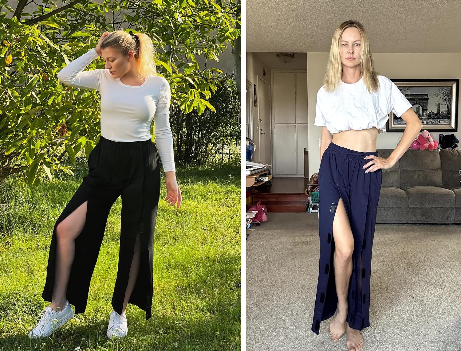 image:imageDeyeek Tear Away Pants for Women Post Knee Hip Leg Surgery Recovery PantsNavy