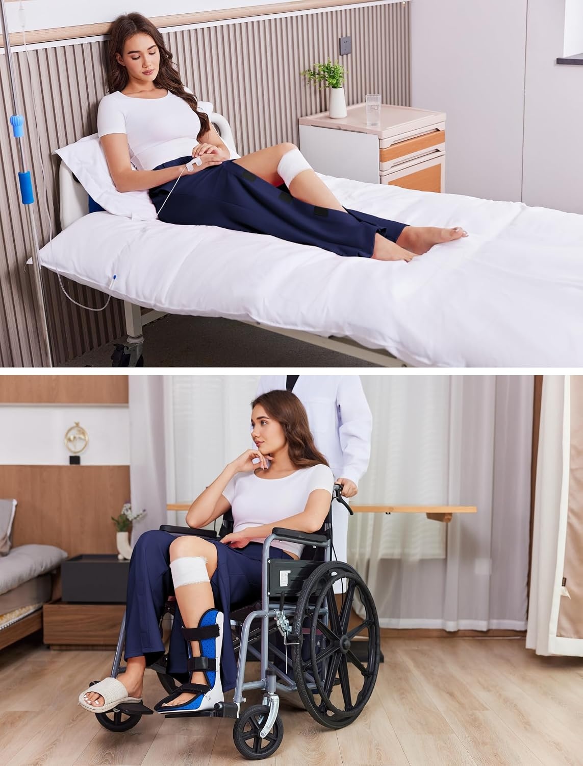 image:imageDeyeek Tear Away Pants for Women Post Knee Hip Leg Surgery Recovery PantsNavy
