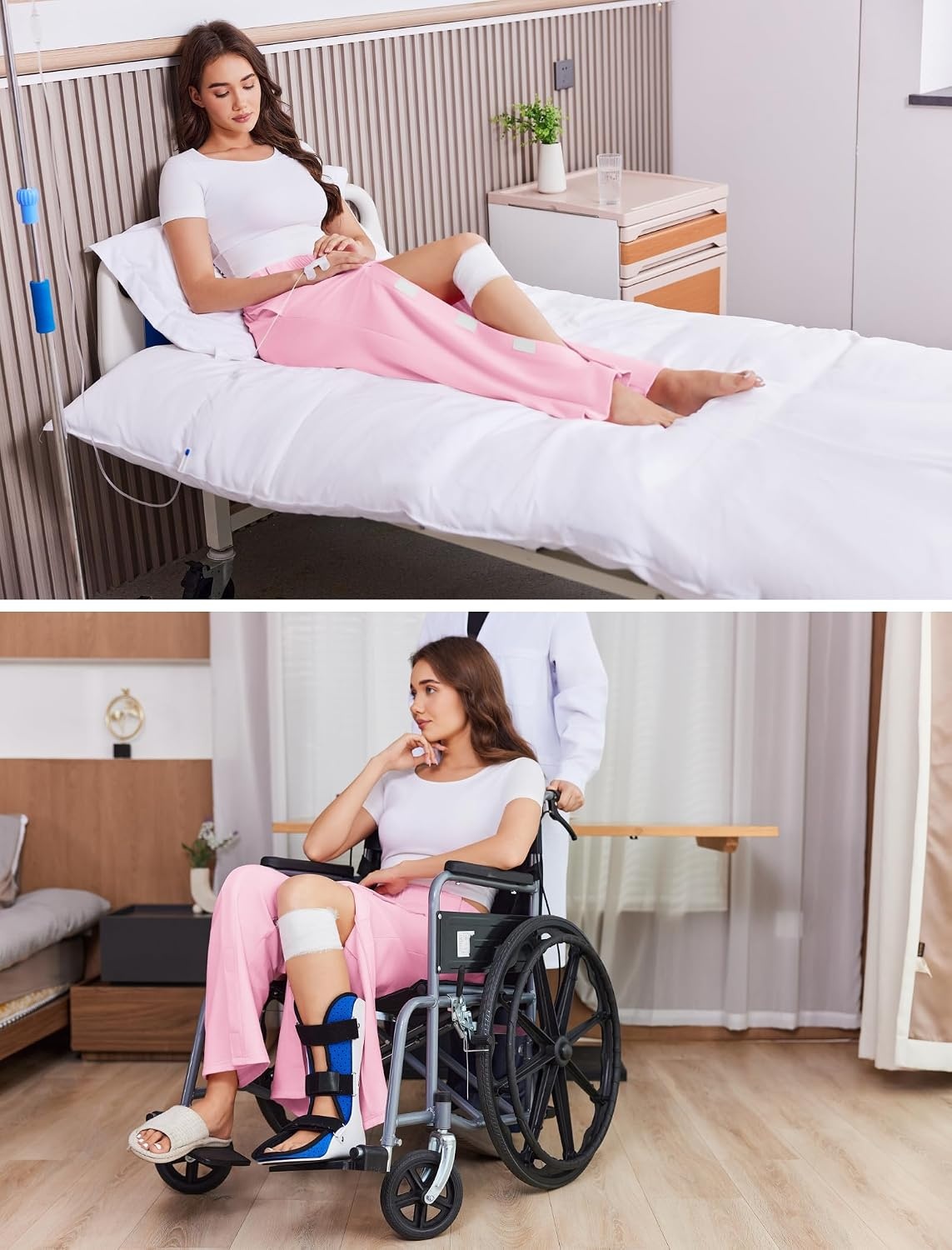 image:imageDeyeek Tear Away Pants for Women Post Knee Hip Leg Surgery Recovery PantsPink