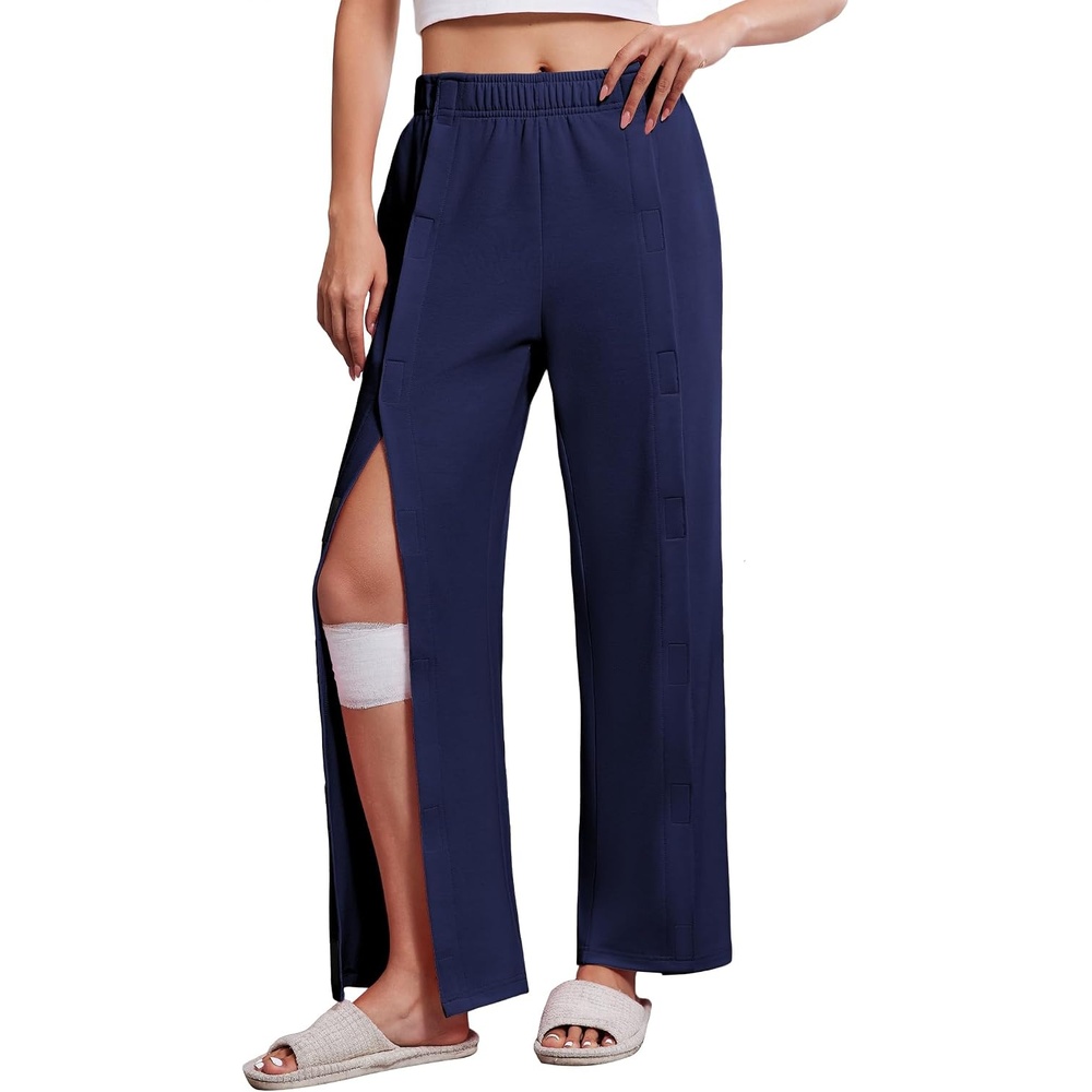 image:imageDeyeek Tear Away Pants for Women Post Knee Hip Leg Surgery Recovery PantsNavy