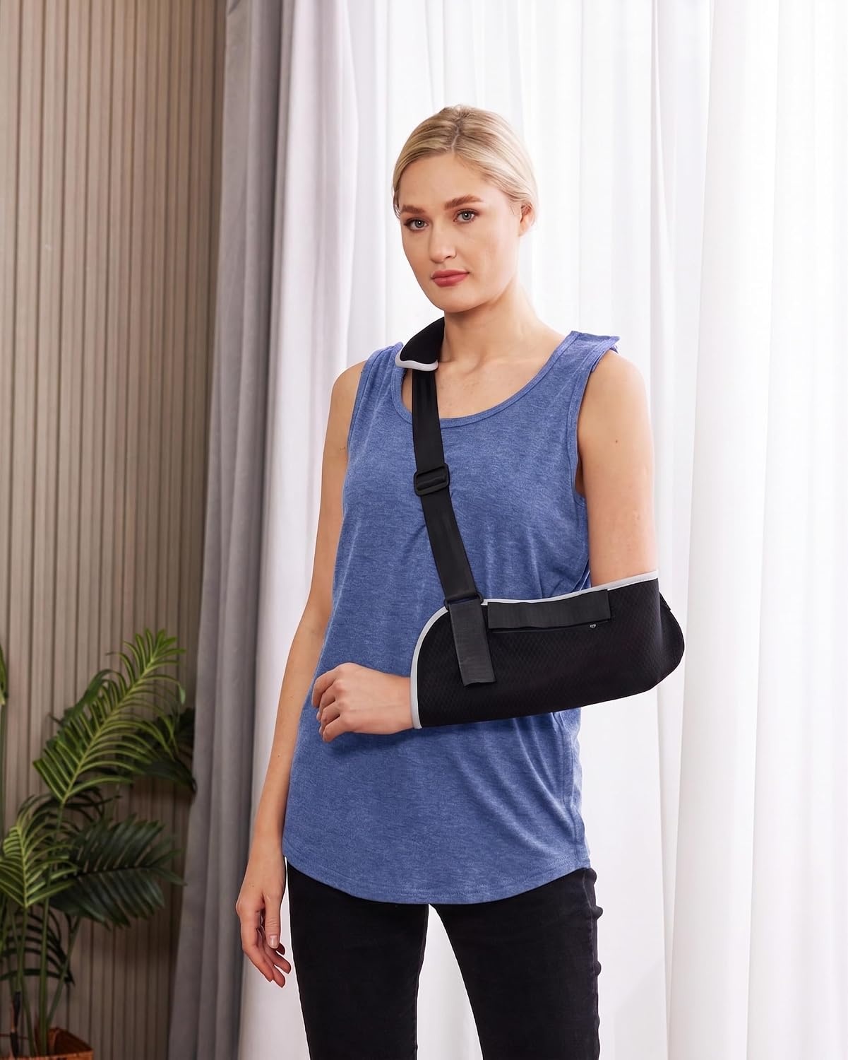 image:imageDeyeek Post Shoulder Surgery Shirts for Women Mens Tearaway Snap Tank TopsBlue