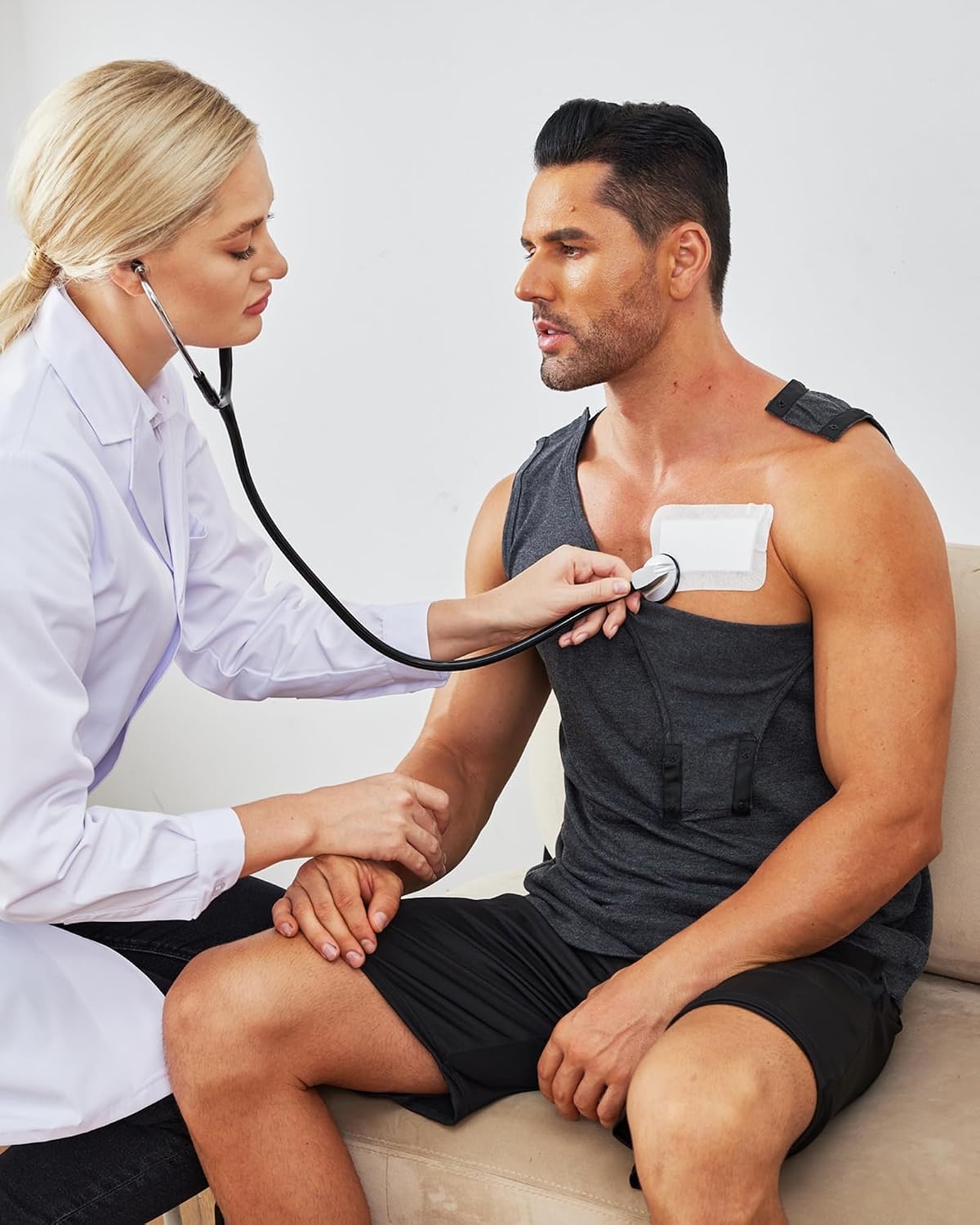 image:imageDeyeek Post Shoulder Surgery Shirts for Women Mens Tearaway Snap Tank TopsDark Grey