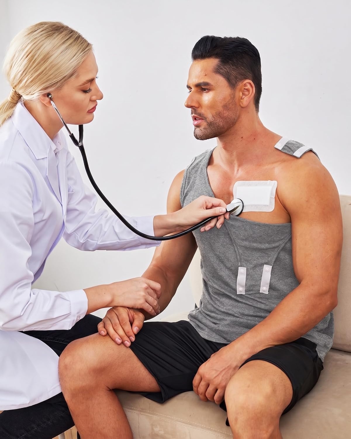 image:imageDeyeek Post Shoulder Surgery Shirts for Women Mens Tearaway Snap Tank TopsGrey
