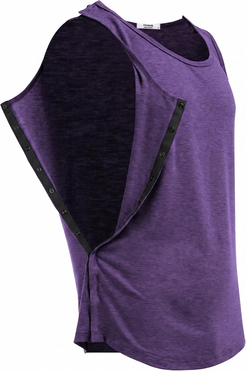 image:imageDeyeek Post Shoulder Surgery Shirts for Women Mens Tearaway Snap Tank TopsPurple
