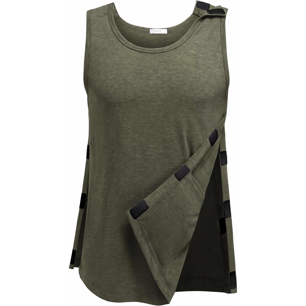image:imageDeyeek Mens Tear Away Post Shoulder Surgery ShirtsArmy Green