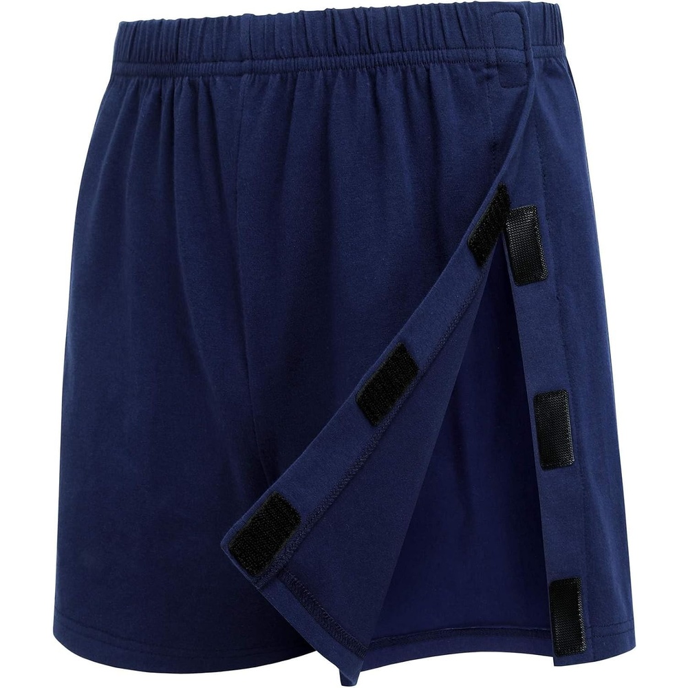 image:imageDeyeek Mens Tear Away Post Surgery Cotton Shorts 3inchNavy Blue