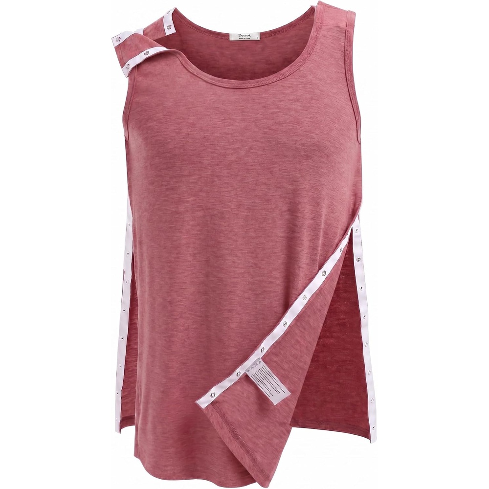 image:imageDeyeek Post Shoulder Surgery Shirts for Women Mens Tearaway Snap Tank TopsRed