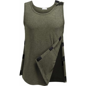 Deyeek Men’s Tear Away Post Shoulder Surgery Shirts(Army Green)