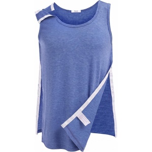 Deyeek Post Shoulder Surgery Shirts for Women Mens Tearaway Snap Tank Tops(Blue)