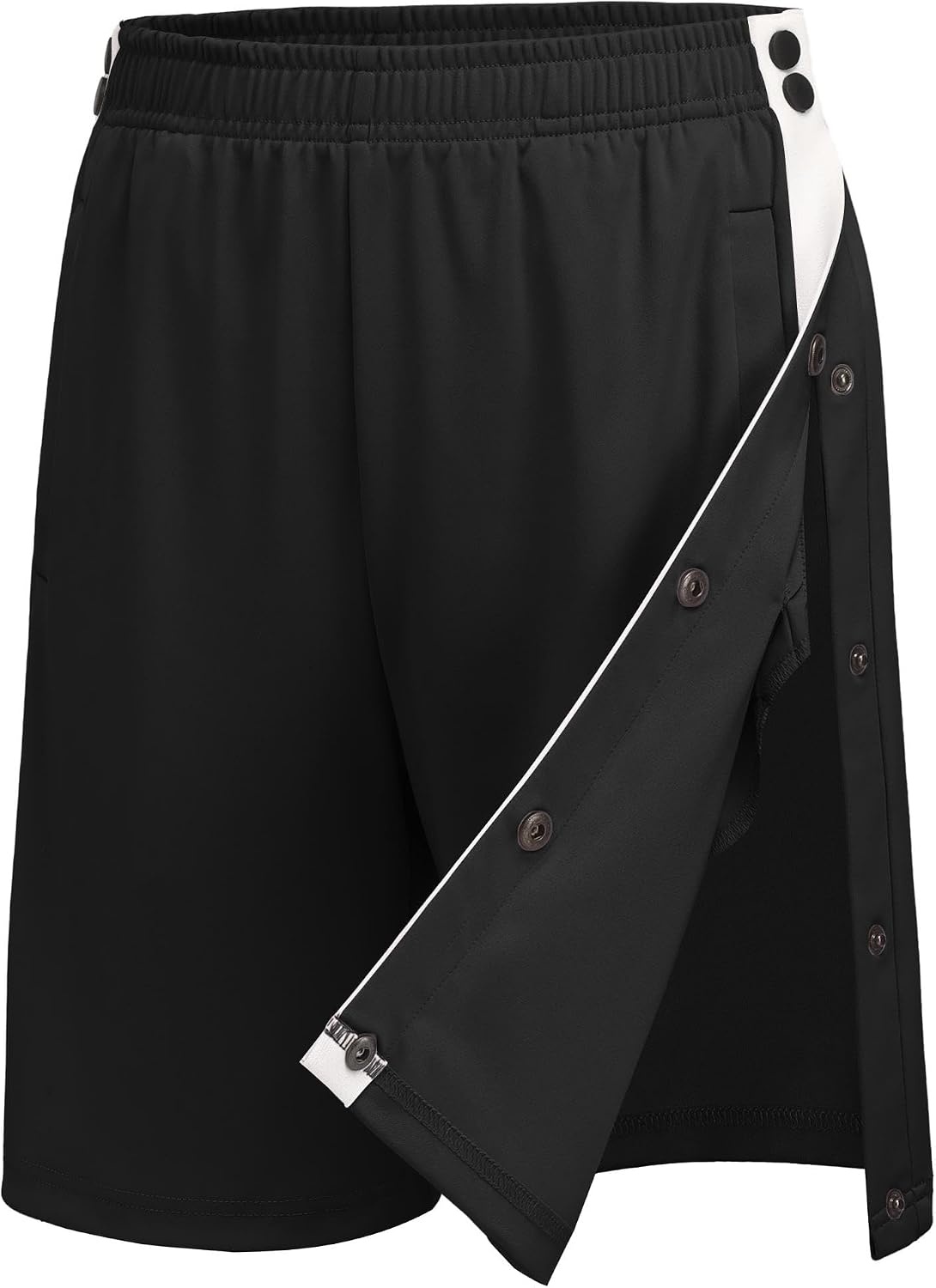 image:imageDeyeek Womens Tear Away Side Split Snap Shorts Post Surgery with PocketsBlack