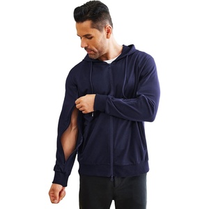 Deyeek Dialysis Sweatshirt with Arm Zipper, Full Zip Dialysis Hoodie Jacket(Nave Blue)