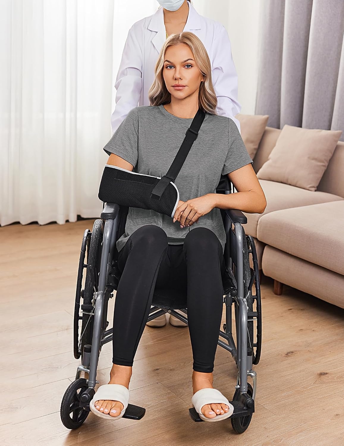 image:imageDeyeek Post Surgery Shirts for Women Tear Away Snap Open Back Hospital TopsGrey
