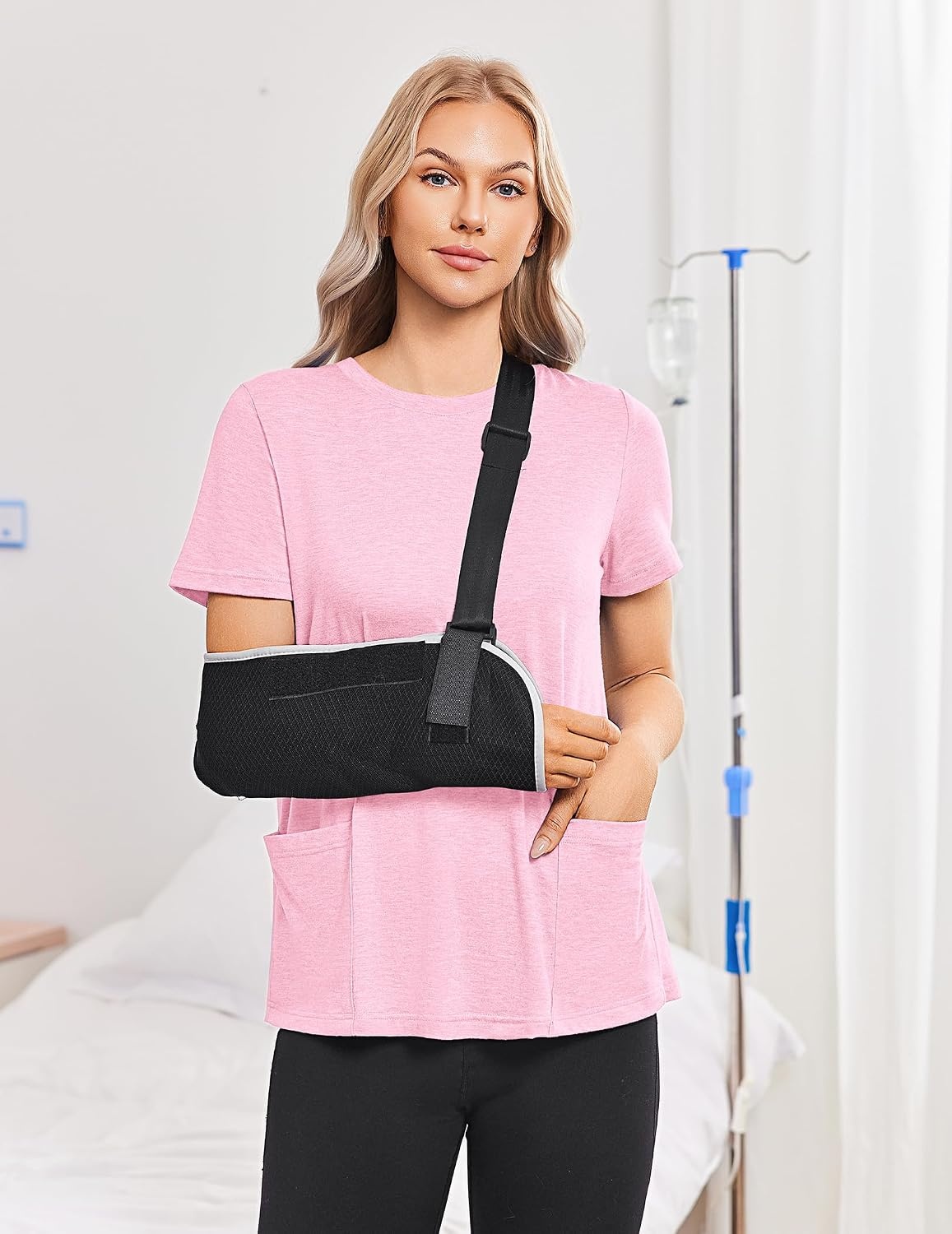 image:imageDeyeek Post Surgery Shirts for Women Tear Away Snap Open Back Hospital TopsPink