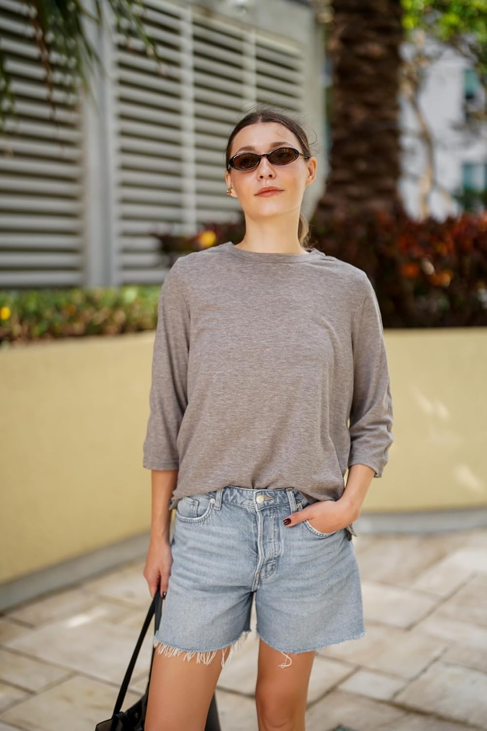 image:imageDeyeek Womens Post Shoulder Surgery Shirts Tear Away 34 Snap TopsLight Grey