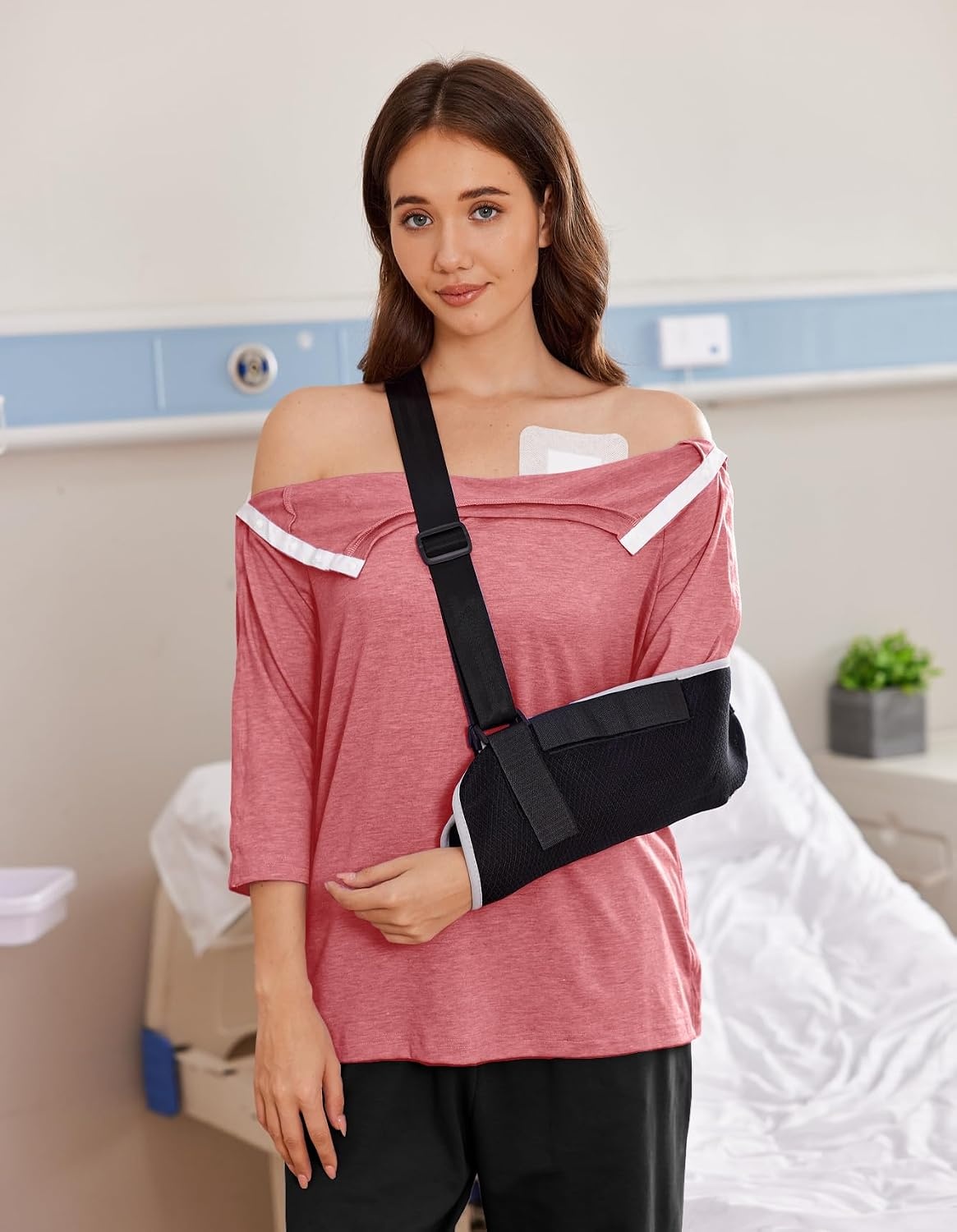 image:imageDeyeek Womens Post Shoulder Surgery Shirts Tear Away 34 Snap TopsPurple Red